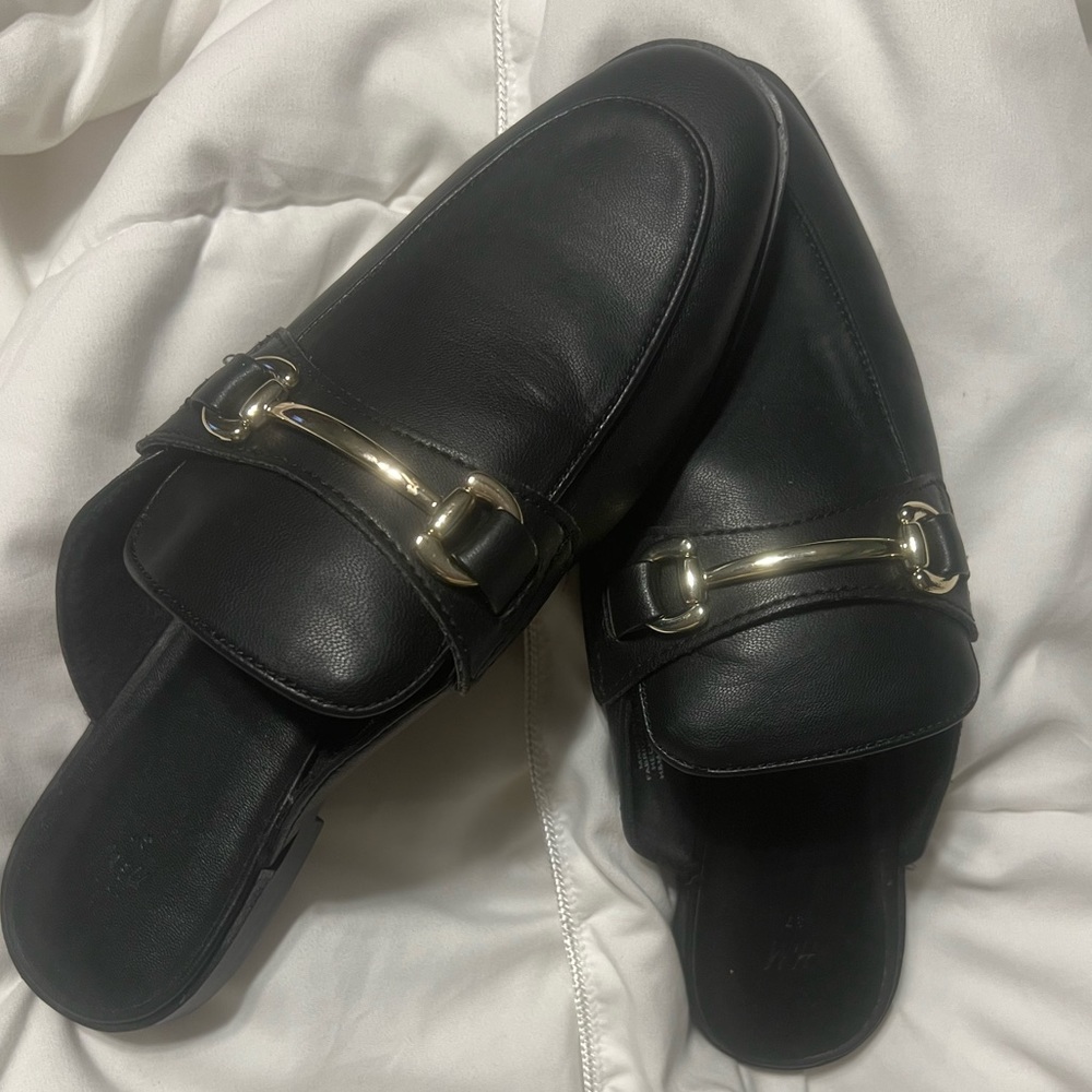 H&M faux leather slip on loafers